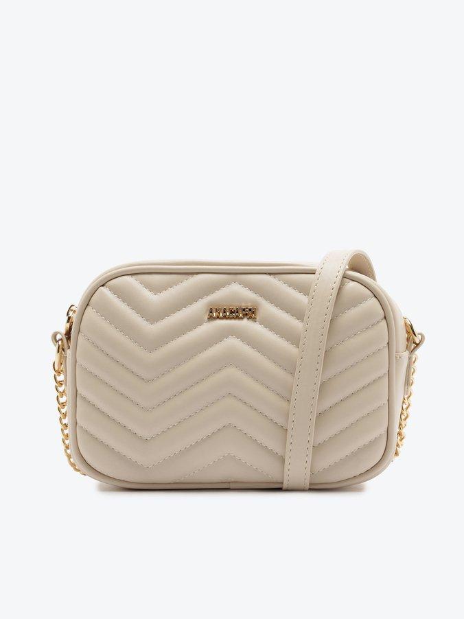 Bolsa Tiracolo Média Matelassê Zig Zag Branca