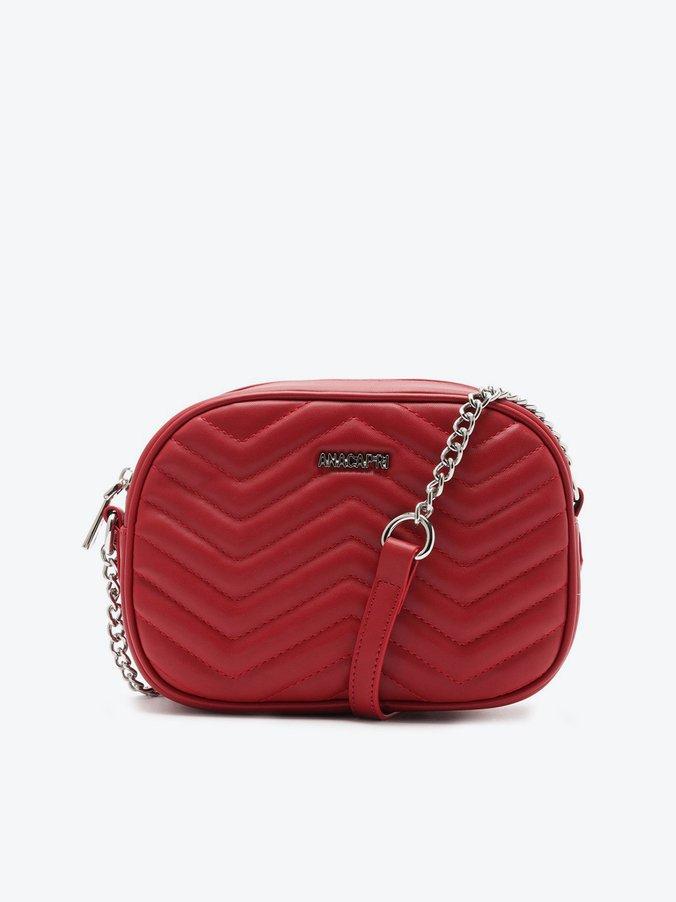 Bolsa Tiracolo Média Matelassê Zig Zag Vermelha