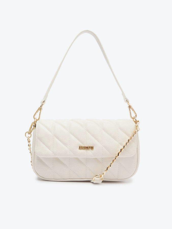 Bolsa Tiracolo Média Matelassê Triangular Branca