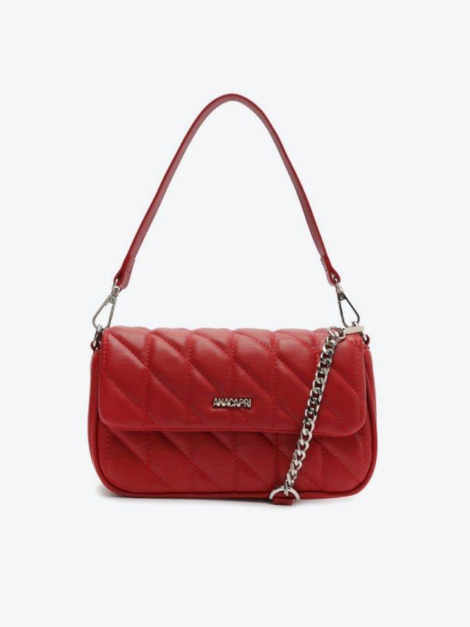 Bolsa Tiracolo Média Matelassê Triangular Vermelha